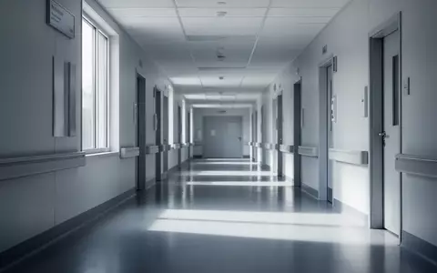 Ein heller, minimalistischer Krankenhausflur mit einfallendem Tageslicht und langen Schatten auf einem polierten Boden. - Foto: über boerse-global.de