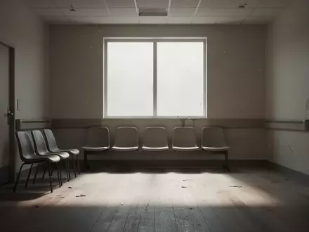 Ein leerer, minimalistischer Wartebereich in einem Klinikgebäude mit natürlichem Lichteinfall und leeren Stuhlreihen. - Foto: über boerse-global.de