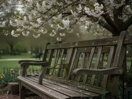 Symbolbild: Parkbank unter einem blühenden Baum - Foto: über boerse-global.de