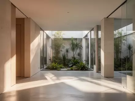 Helle, moderne Architektur mit klaren Linien und einem begrünten Innenhof, die eine Atmosphäre der Innovation vermittelt. - Foto: über boerse-global.de