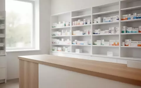 Ein heller, minimalistischer Verkaufsraum einer Apotheke mit einem leeren Tresen und Regalen im Hintergrund. - Foto: über boerse-global.de