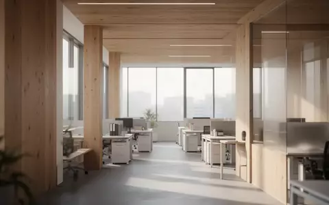 Ein minimalistisch gestaltetes, modernes Büro mit natürlichem Lichteinfall und aufgeräumten Arbeitsbereichen ohne Personen. - Foto: über boerse-global.de