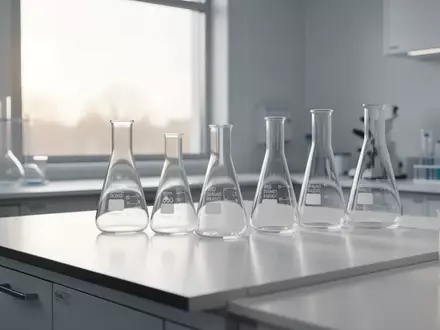 Leere medizinische Laborgefäße auf einer sauberen Werkbank in einem hellen, sterilen Laborraum. - Foto: über boerse-global.de