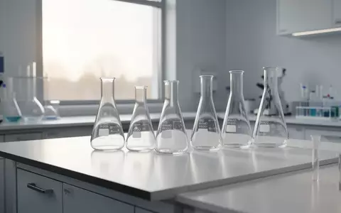 Leere medizinische Laborgefäße auf einer sauberen Werkbank in einem hellen, sterilen Laborraum. - Foto: über boerse-global.de
