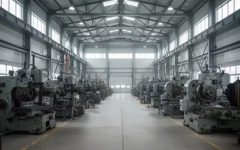 Eine weitläufige, moderne Industriehalle mit schweren Maschinen und stählerner Architektur bei natürlichem Lichteinfall. - Foto: über boerse-global.de