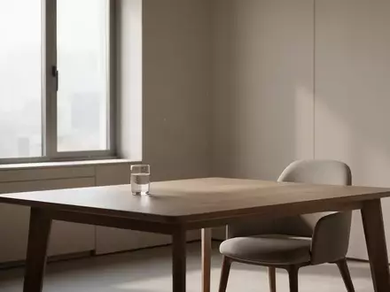 Ein minimalistisch eingerichteter, heller Arzt- oder Therapieraum mit einem leeren Stuhl und einem Glas Wasser. - Foto: über boerse-global.de