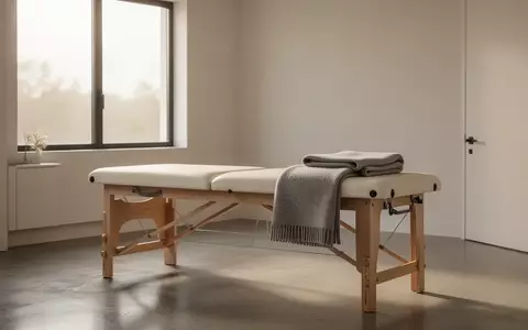 Ein minimalistischer Behandlungsraum mit einer leeren Massageliege in natürlichem Licht. - Foto: über boerse-global.de