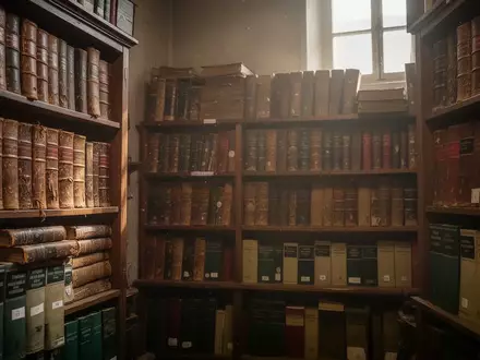 Regale in einem Antiquariat, die bis unter die Decke mit alten Fachbüchern und antiquarischen Werken gefüllt sind. - Foto: über boerse-global.de