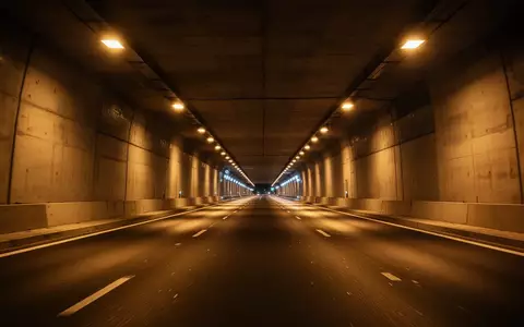 Ein langer, beleuchteter Straßentunnel mit glattem Asphalt und einer Reihe von Deckenleuchten. - Foto: über boerse-global.de