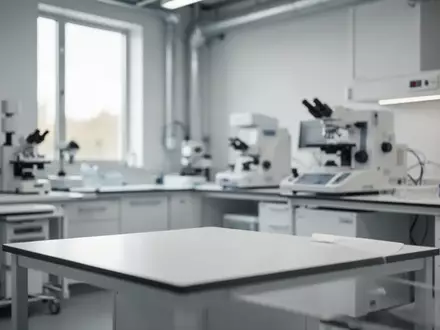 Ein minimalistischer, heller Untersuchungsraum in einem modernen medizinischen Labor mit präziser Diagnosetechnik. - Foto: über boerse-global.de