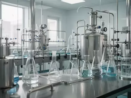 Moderne pharmazeutische Laborausstattung aus Edelstahl in einer sterilen Umgebung. - Foto: über boerse-global.de
