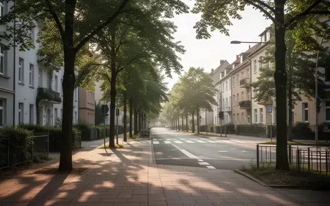 Ein ruhiges, gut ausgebautes Wohnviertel mit breiten Gehwegen und Bäumen bei natürlichem Tageslicht. - Foto: über boerse-global.de