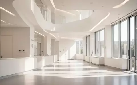 Heller, minimalistischer Innenraum einer modernen medizinischen Einrichtung mit Fokus auf Architektur und natürlichem Licht. - Foto: über boerse-global.de