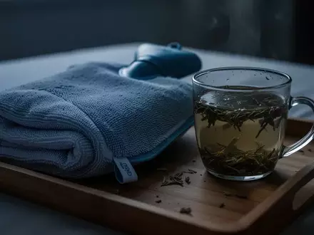 Symbolbild: Wärmflasche, Handtuch und Kräutertee - Foto: über boerse-global.de