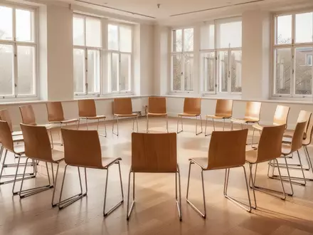 Ein heller, leerer Seminarraum an einer Hochschule mit im Kreis angeordneten Stühlen und natürlichem Lichteinfall. - Foto: über boerse-global.de