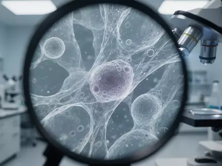 Mikroskopische Aufnahme von biologischem Zellgewebe zur Veranschaulichung der zellulären Alterungsprozesse. - Foto: über boerse-global.de