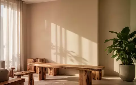 Minimalistischer, hell gestalteter Wohnraum mit neutralen Beigetönen, natürlichem Licht und einer grünen Pflanze. - Foto: über boerse-global.de