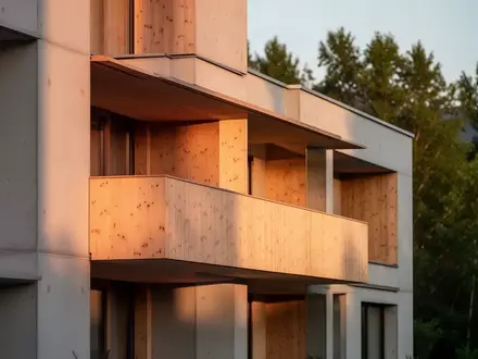 Moderne Wohnhausfassade in Österreich bei Sonnenuntergang - Foto: über boerse-global.de