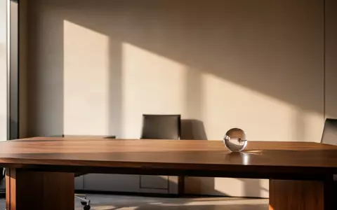 Ein minimalistischer, leerer Schreibtisch in einem hellen Büro mit sanftem Lichteinfall. - Foto: über boerse-global.de