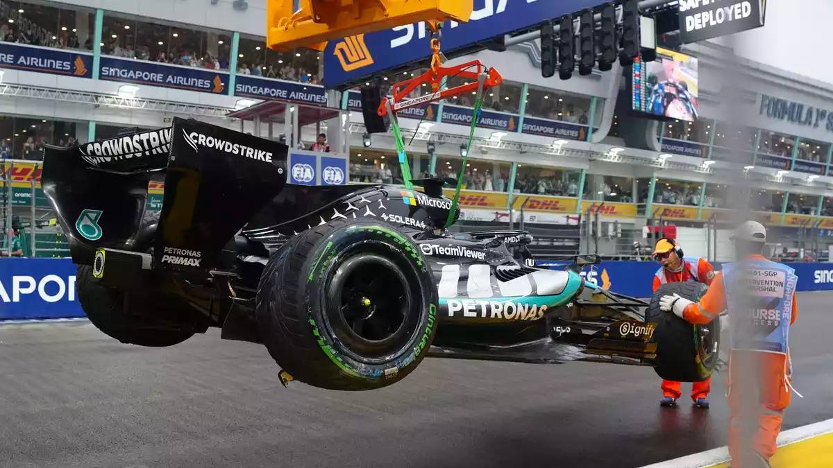 George Russell verschuldete seinen Unfall selbst. - Bild: David Davies/PA Wire/dpa