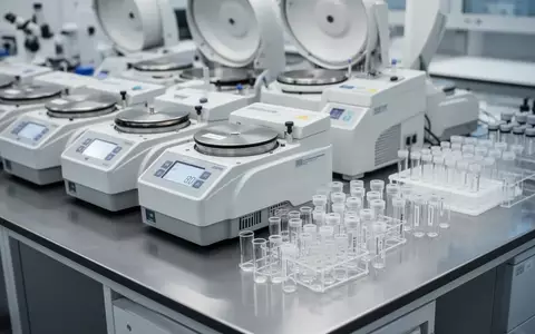 Ein modernes, steriles Labor mit wissenschaftlichen Geräten und Glasbehältern auf einem Edelstahltisch. - Foto: über boerse-global.de