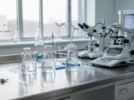 Ein steriler Labortisch in einem universitären Forschungslabor mit zahnmedizinischen Analysegeräten und Glasgefäßen. - Foto: über boerse-global.de
