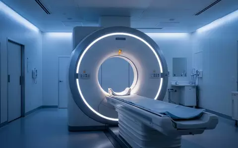 Ein moderner Magnetresonanztomograph in einem klinischen Untersuchungsraum bei gedimmter Beleuchtung. - Foto: über boerse-global.de