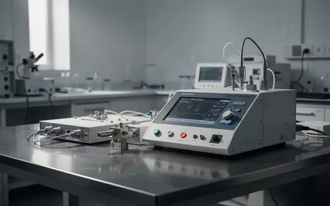 Ein minimalistisches, helles Labor mit medizinischen Testgeräten auf einer glatten Metalloberfläche. - Foto: über boerse-global.de