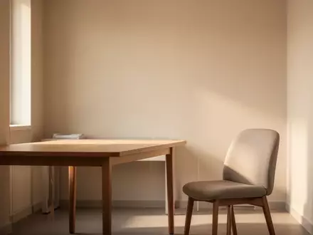 Ein minimalistischer, heller Arzt-Beratungsraum mit einem leeren Stuhl in ruhigem, natürlichem Licht. - Foto: über boerse-global.de