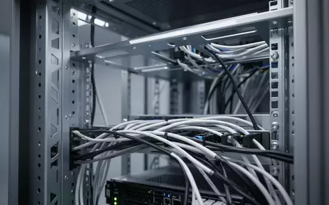Nahaufnahme einer aufgeräumten Server-Infrastruktur mit strukturierter Verkabelung in kühlem, professionellem Licht. - Foto: über boerse-global.de