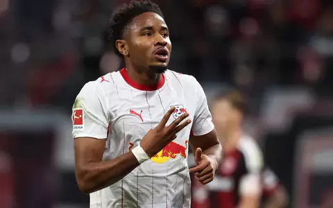 Eins, zwei, drei: Nkunku erzielte den ersten Leipziger Bundesliga-Hattrick. - Foto: Jan Woitas/dpa