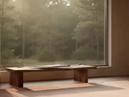 Ein minimalistischer, lichtdurchfluteter Raum mit Blick auf einen ruhigen Wald, der eine Atmosphäre der Ruhe vermittelt. - Foto: über boerse-global.de