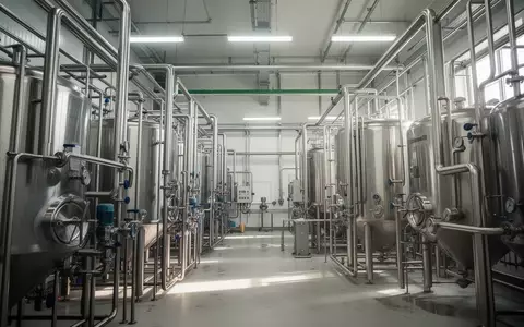 Edelstahltanks und Rohrleitungen in einer industriellen Getränkeproduktionsanlage. - Foto: über boerse-global.de