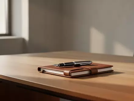 Ein minimalistischer, aufgeräumter Schreibtisch in einem hellen Büro, der Ordnung und administrative Sorgfalt symbolisiert. - Foto: über boerse-global.de