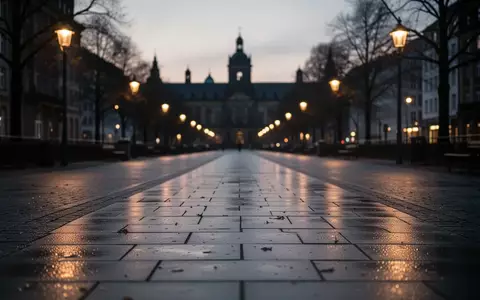 Ein beleuchteter, barrierefreier Fußgängerweg in einer deutschen Stadt bei Dämmerung, der zur sozialen Interaktion einlädt. - Foto: über boerse-global.de