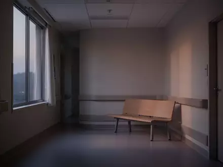 Ein minimalistischer, leerer Krankenhausflur in gedämpftem Licht, der eine ruhige und nachdenkliche Atmosphäre vermittelt. - Foto: über boerse-global.de