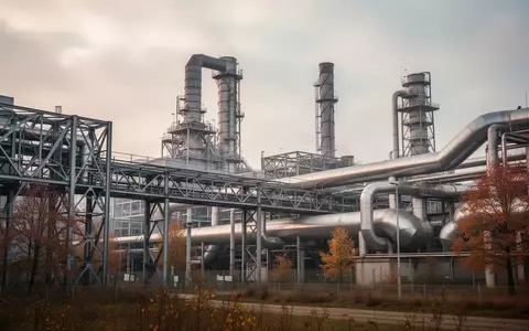 Moderne Industrieanlage mit Stahlinfrastruktur und Rohrleitungen vor einem bewölkten Himmel. - Foto: über boerse-global.de