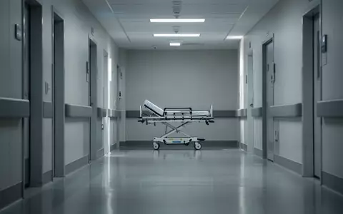 Ein leerer, modern gestalteter Krankenhausflur mit steriler Atmosphäre und kühler Beleuchtung. - Foto: über boerse-global.de