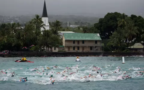 Beim Schwimmen lief alles noch perfekt für Lange.  - Foto: Ezra Shaw/Getty Images for IRONMAN/dpa