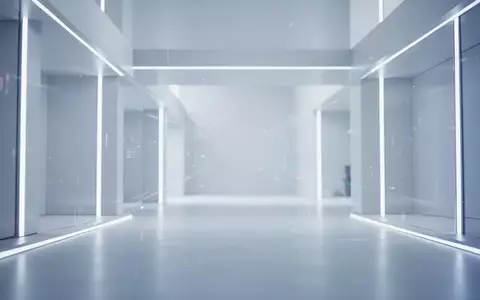 Abstrakte Darstellung moderner Sensortechnologie in einem minimalistischen, lichtdurchfluteten architektonischen Raum - Foto: über boerse-global.de