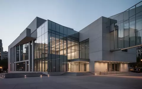 Modernes Regierungsgebäude in der Dämmerung mit geometrischer Architektur und Glasfassade. - Foto: über boerse-global.de