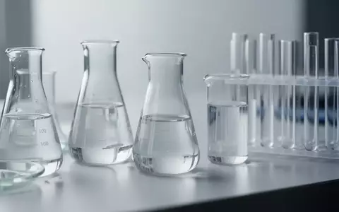 Leere Laborausrüstung mit Glasbechern und Reagenzgläsern in einer sterilen Forschungsumgebung. - Foto: über boerse-global.de