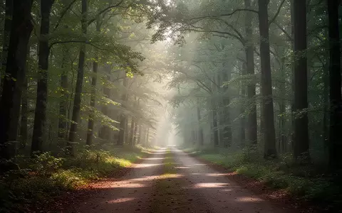 Ein leerer, ruhiger Waldweg im morgendlichen Sonnenlicht als Symbol für Bewegung und Erholung. - Foto: über boerse-global.de