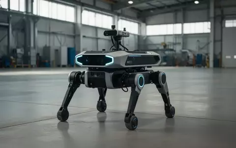 Ein vierbeiniger Inspektionsroboter steht in einer modernen Industriehalle. - Foto: über boerse-global.de