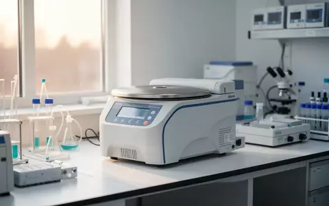 Ein klinisches Labor mit medizinischen Analysegeräten und einer Zentrifuge in einer sterilen Umgebung. - Foto: über boerse-global.de