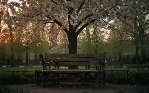 Symbolbild: Parkbank unter einem blühenden Baum - Foto: über boerse-global.de