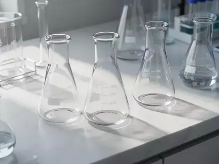 Ein sauberes, steriles Laborumfeld mit Glasbechern auf einer weißen Arbeitsfläche in natürlichem Licht. - Foto: über boerse-global.de