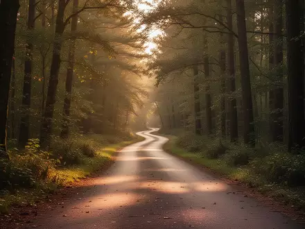 Ein leerer Waldweg, der sich in den Wald erstreckt, symbolisiert den langfristigen Weg zur körperlichen Gesundheit. - Foto: über boerse-global.de