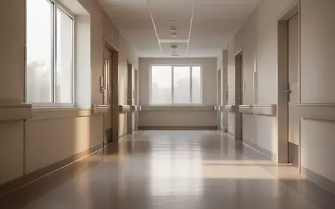 Ein heller, minimalistischer Krankenhausflur mit natürlichem Lichteinfall und polierten Böden. - Foto: über boerse-global.de
