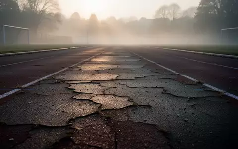 Eine leere, leicht verwitterte Laufbahn in der Morgendämmerung mit nebliger Atmosphäre. - Foto: über boerse-global.de